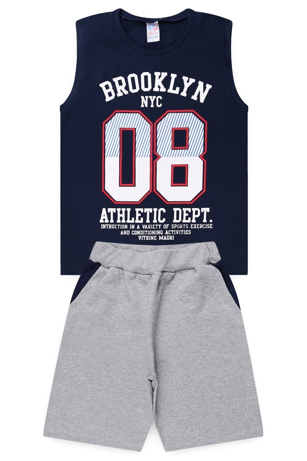 Infantil - Conjunto Juvenil Verão Masculino Regata Brooklyn