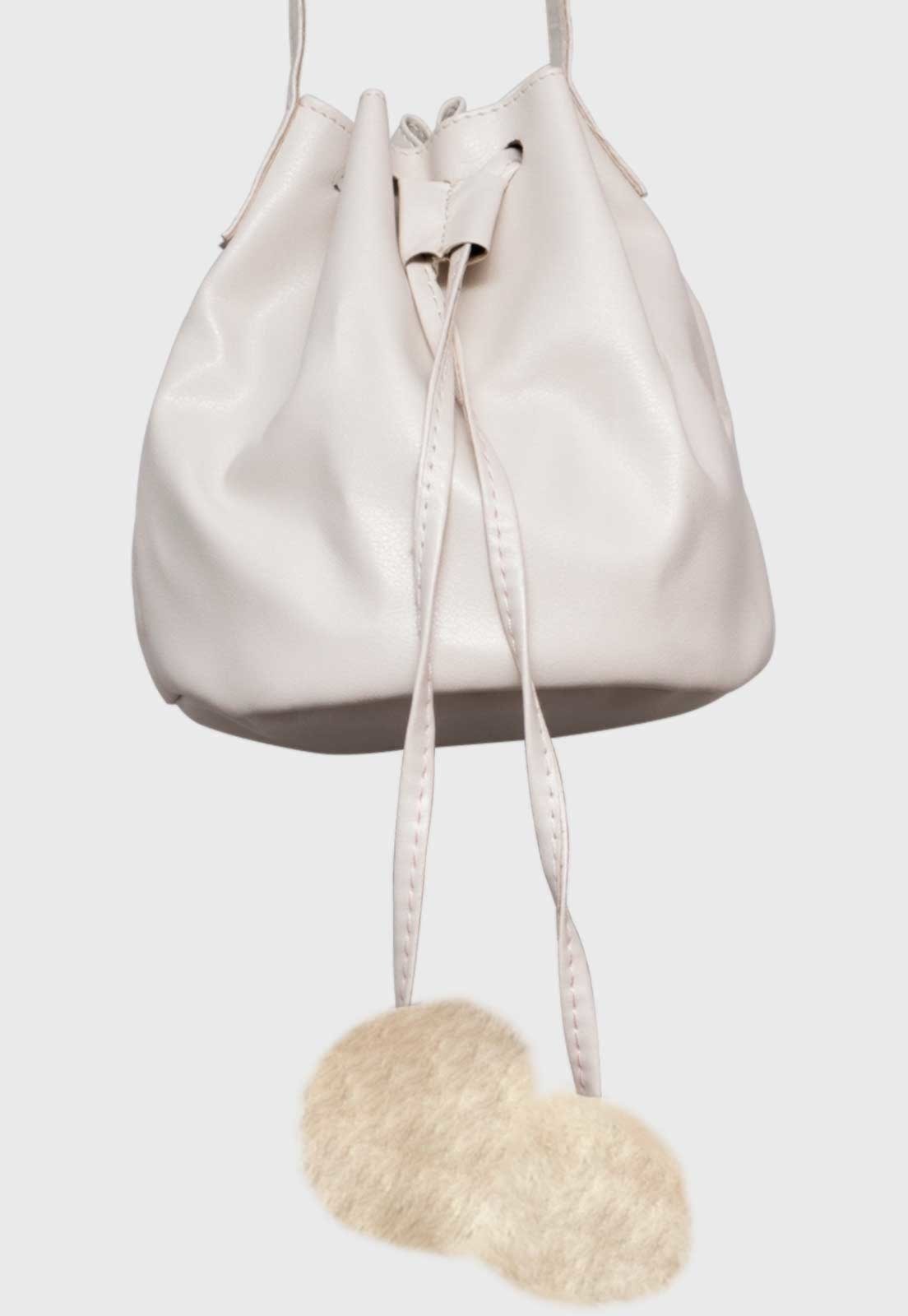 Vista 3 Infantil - Bolsa Saco Pópidi Pompom Off White Pópidí off-white white