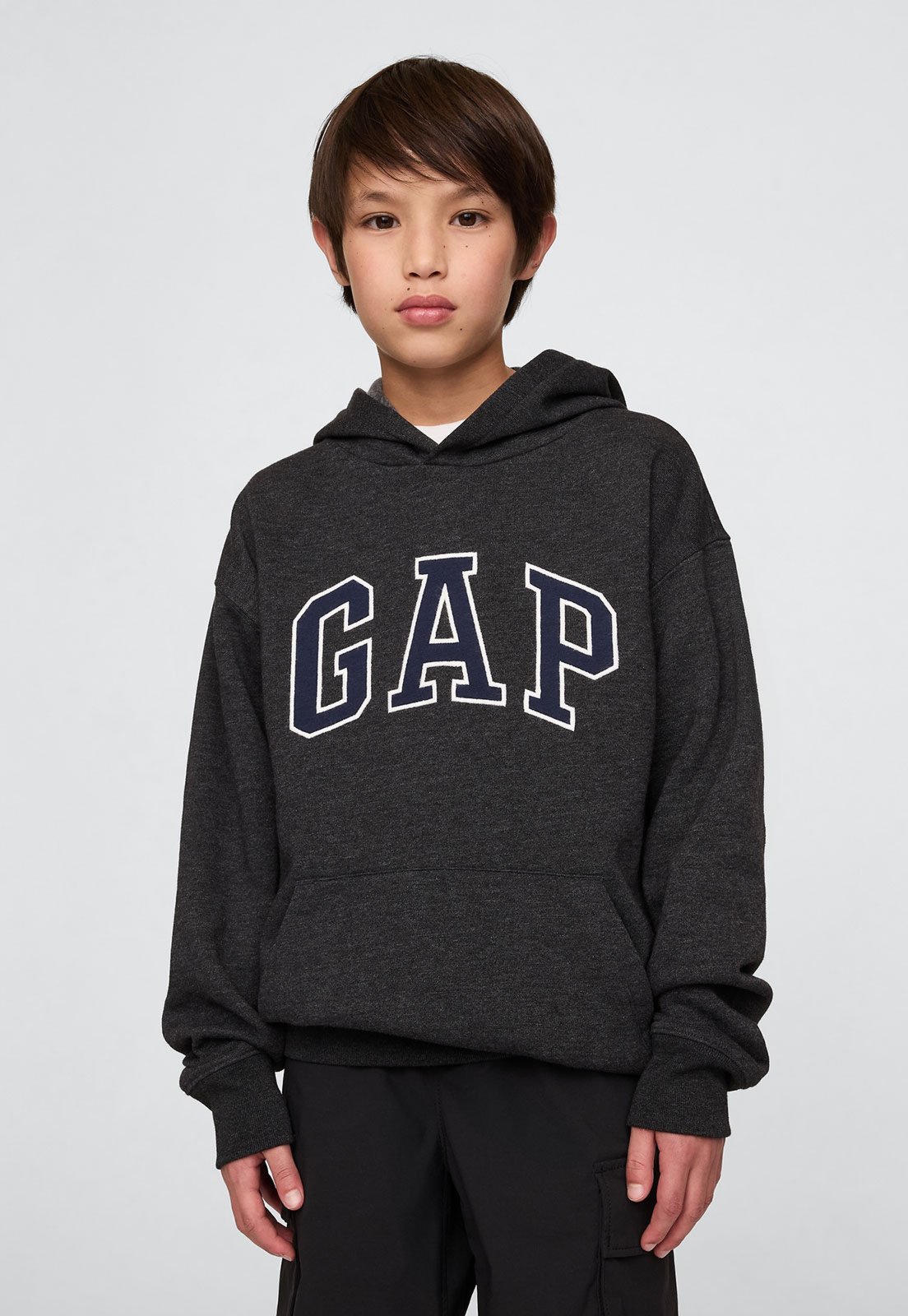Infantil – Blusa de Moletom GAP Com Capuz Grafite
