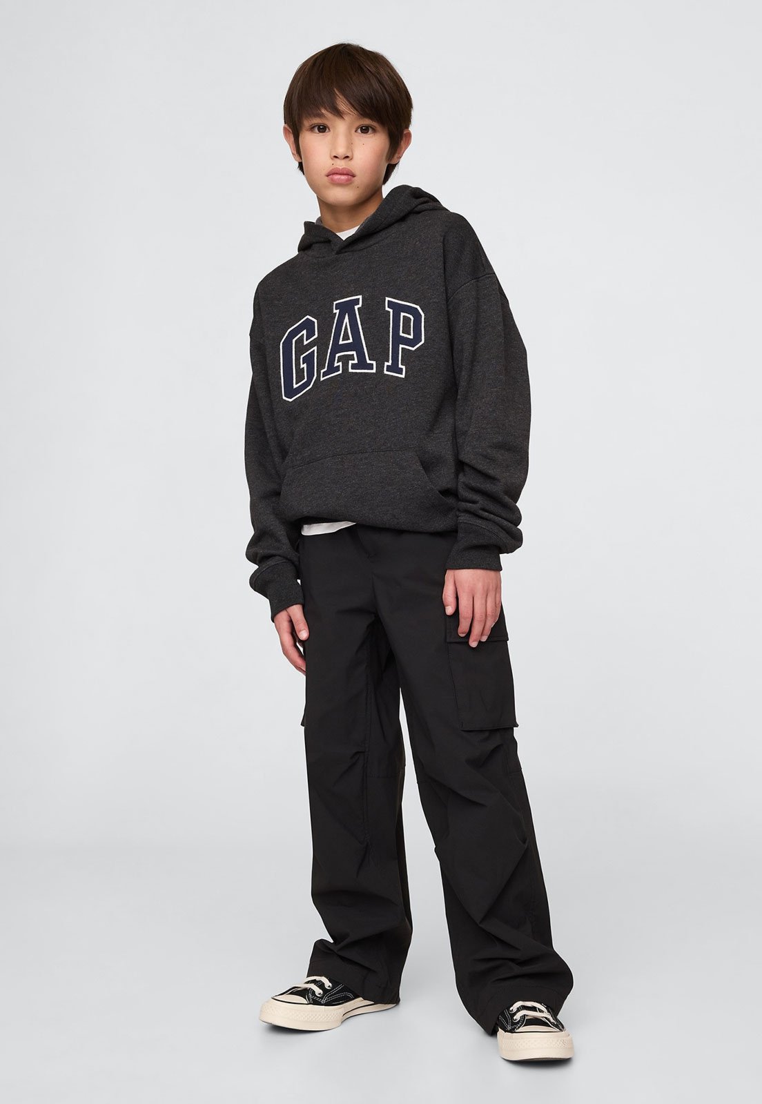 Vista 3 Infantil - Blusa de Moletom GAP Com Capuz Grafite cinza GAP cinza
