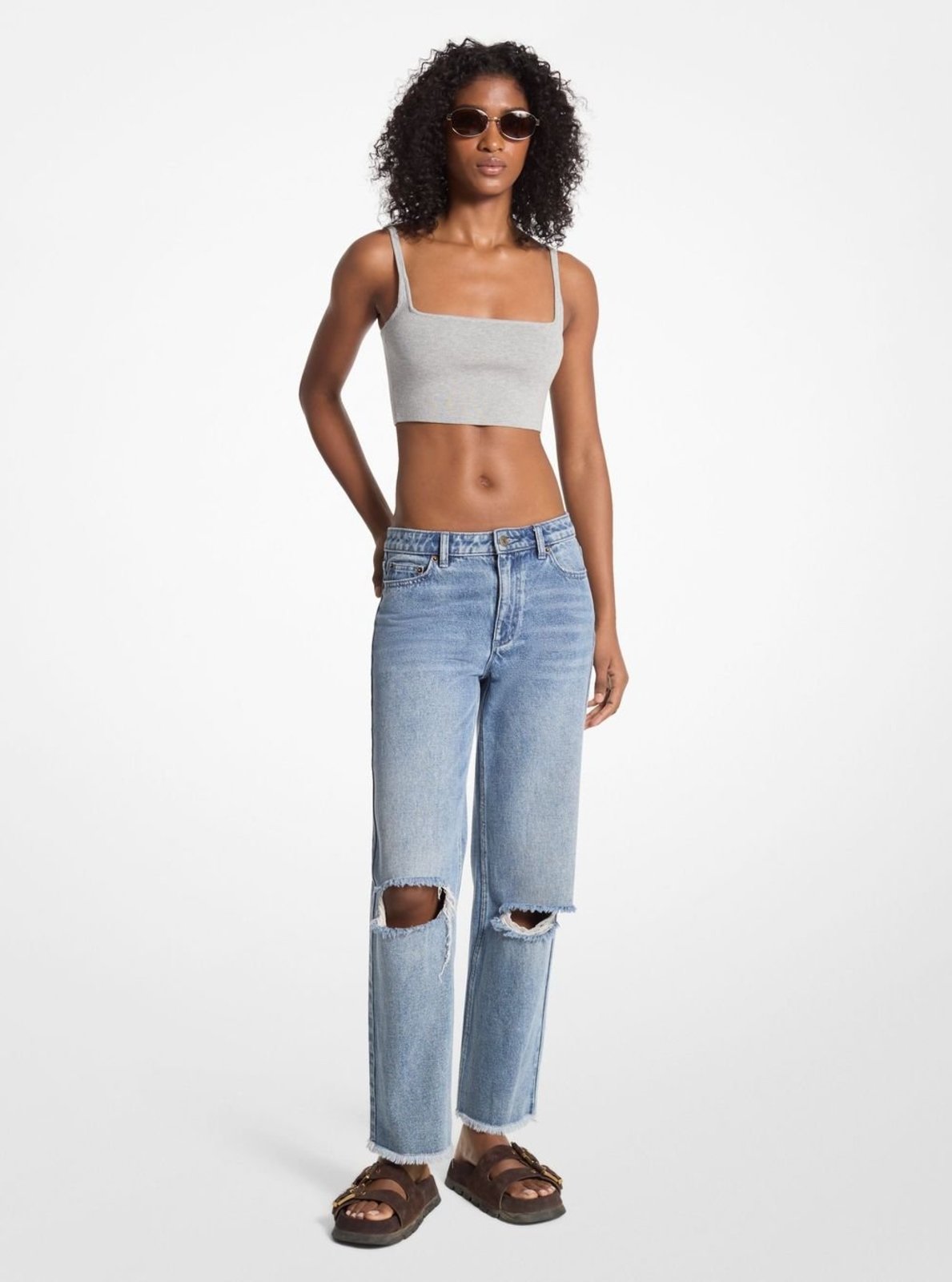 Vista 2 Calça Reta Jeans Mf4905rfau918 Michael Kors azul Michael Kors azul