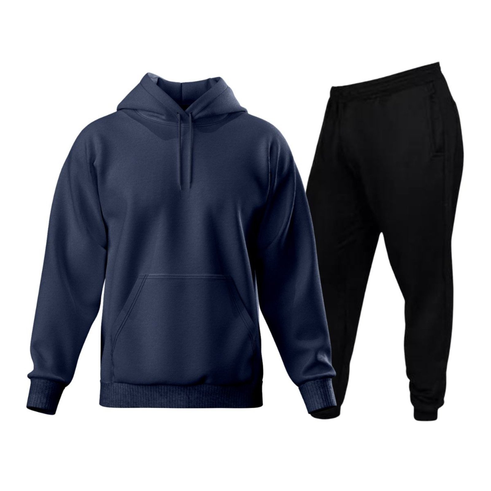 Conjunto Moletom Liso Blusa De Frio E Calça Moletom Azul Marinho