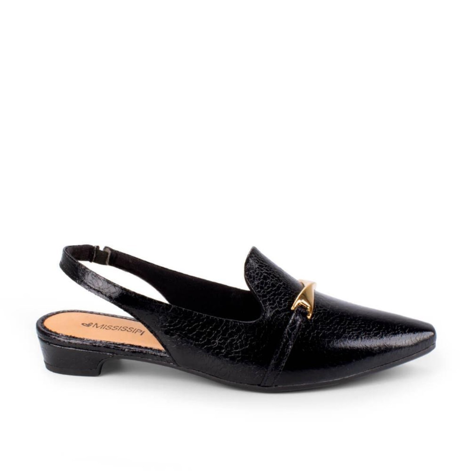 Sapato SlingBack Bico Fino Mississipi ME233 Preto
