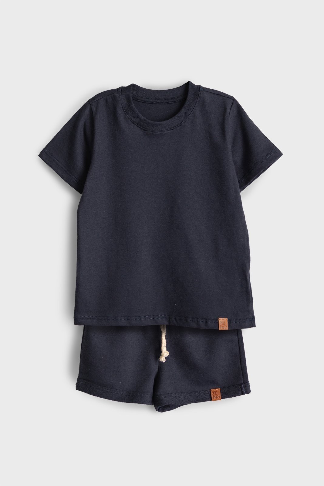 Infantil - Conjunto Unissex Com Camiseta e Short Marinho Zebra&Friends