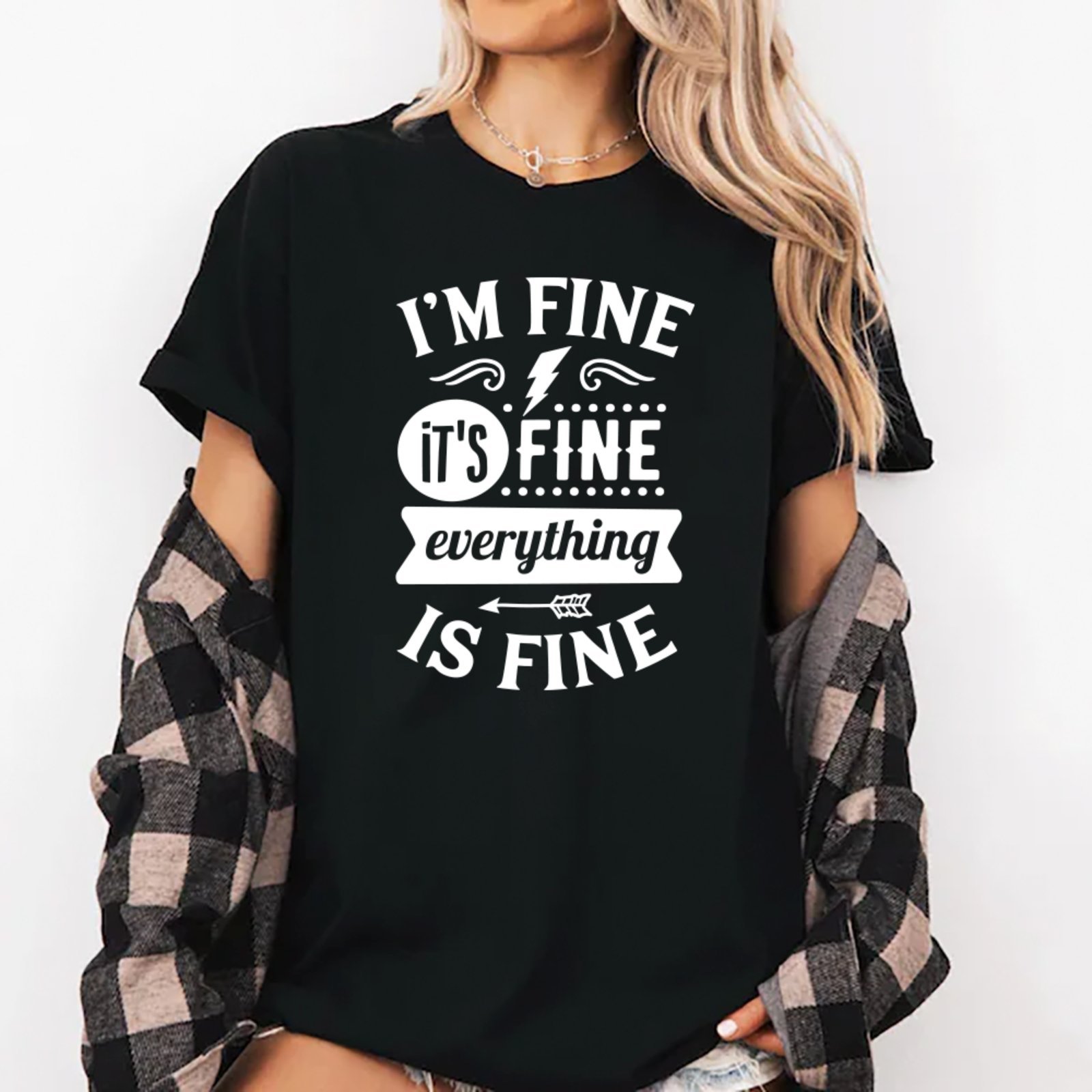 Vista 2 Camiseta Ousy Oversized Everything Is Fine Streetwear Unissex marrom ousy marrom