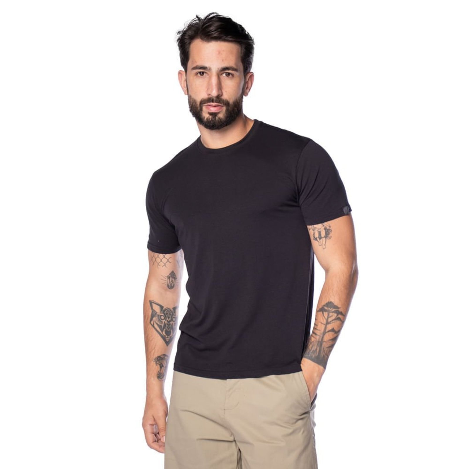 Vista 2 Camiseta Masculina John Sailor Básica Balboa preto Balboa preto