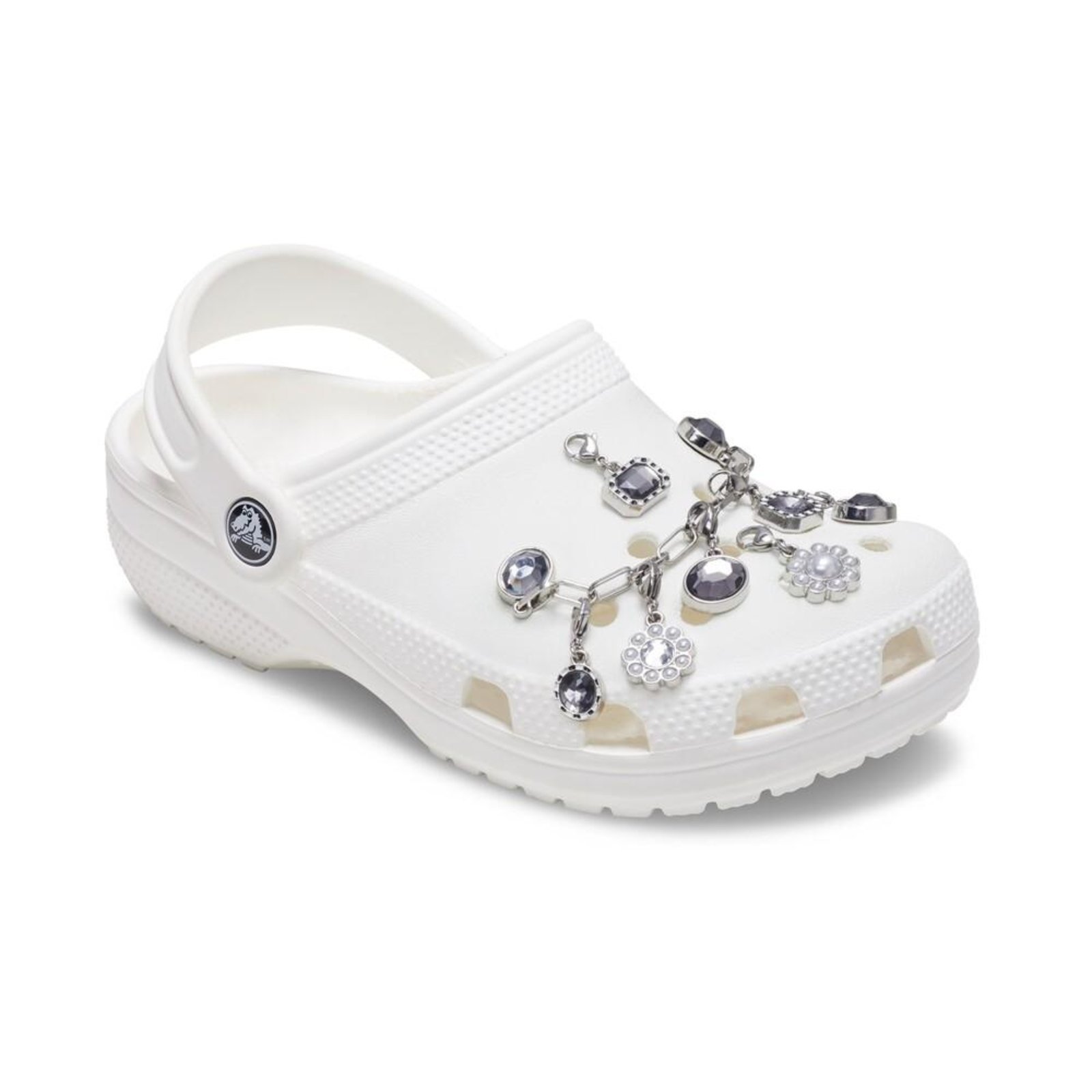 Vista 2 Infantil - Jibbitz™ Corrente Prateada Troca Charm Crocs branco