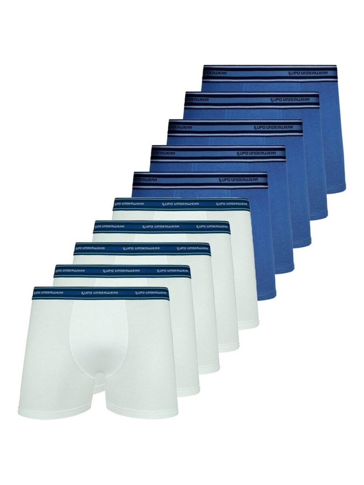 Kit com 10 Cuecas Boxer Lupo 523-003 Branco
