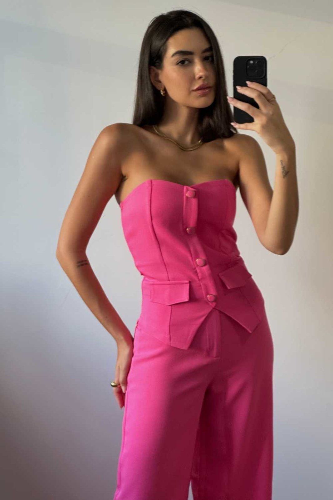 Blusa Vanibele Tomara que Caia Rosa Chiclete