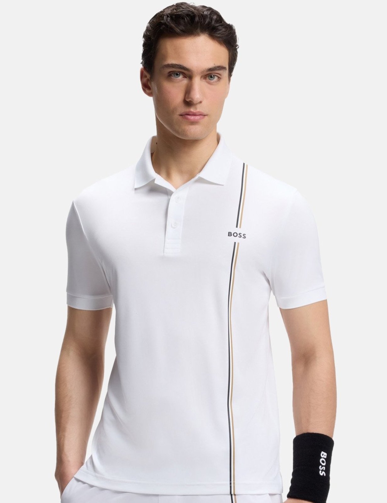 Polo Hugo Boss Masculina Slim Fit PL-TOC Game 3 Branca