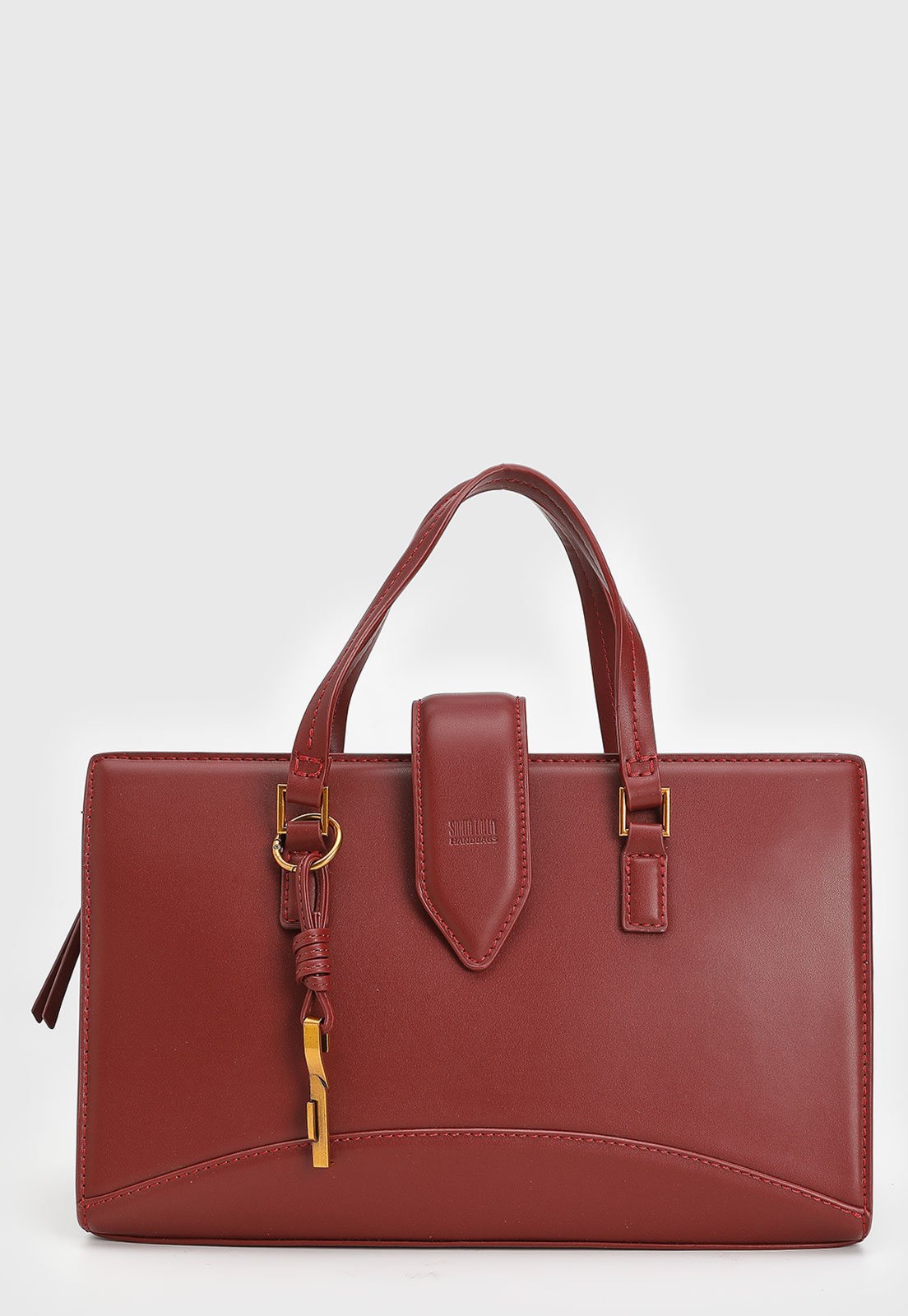 Bolsa Grande Feminina Santa Lolla Detalhe Dourado Vermelha