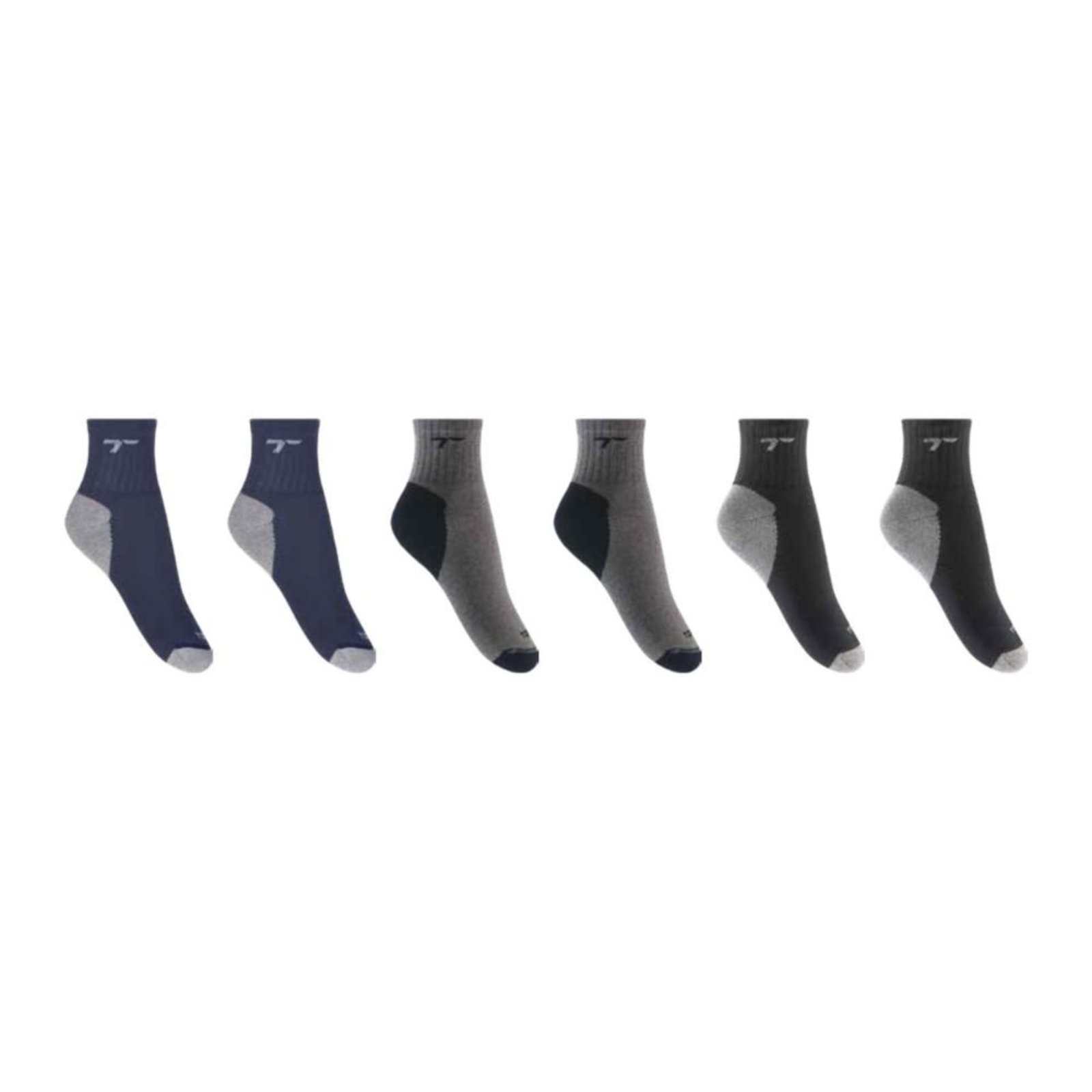 Kit 6 Meias Cano Medio Esportiva Anatomica Adulto Torp 9506