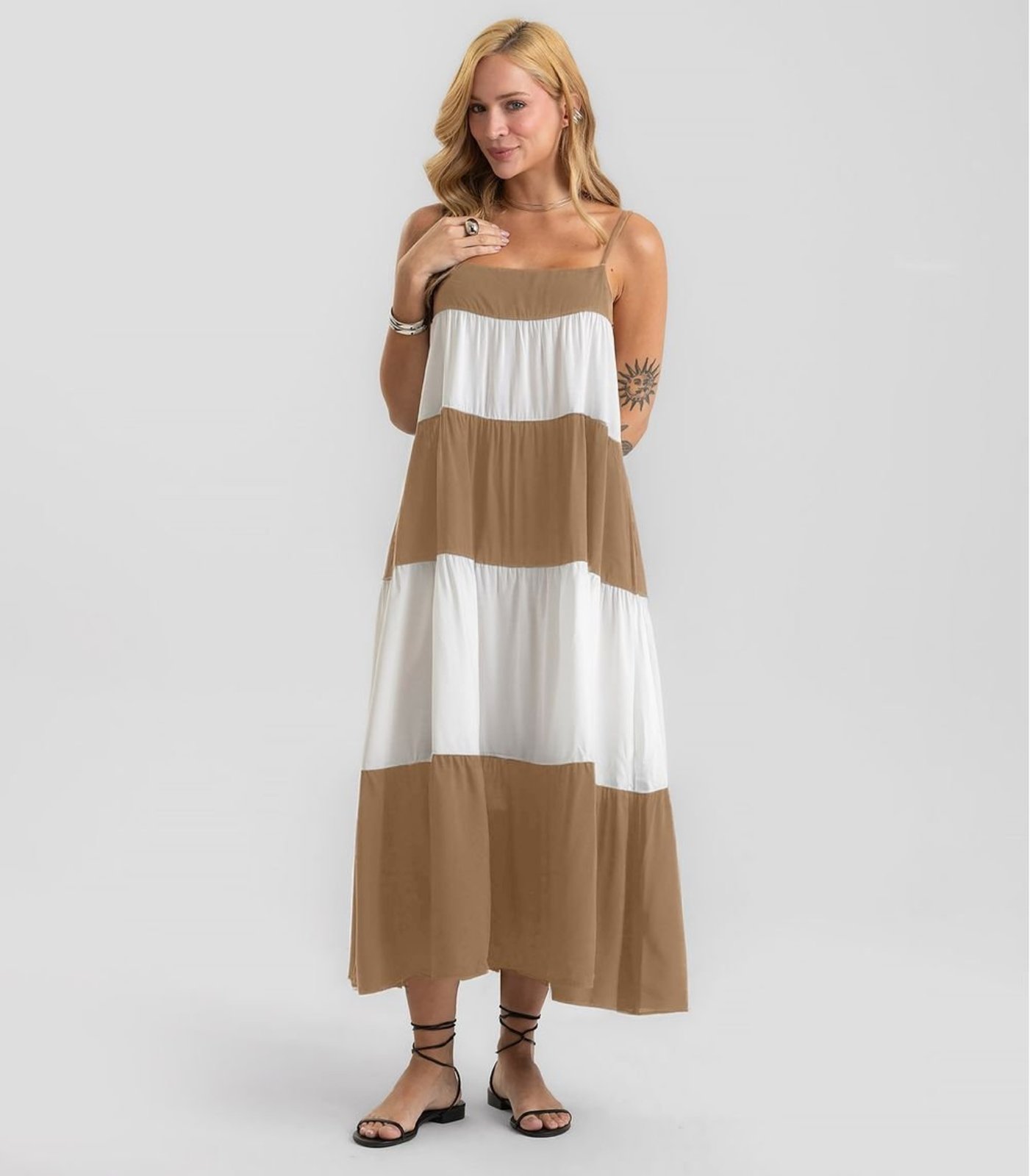 Vestido Longo Feminino Em viscose Khyara Dianna Marrom