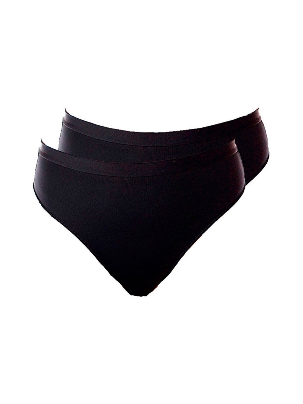 Vista 2 Kit com 2 Calcinhas Alta Pele de Seda Demillus 26826 preto Demillus preto