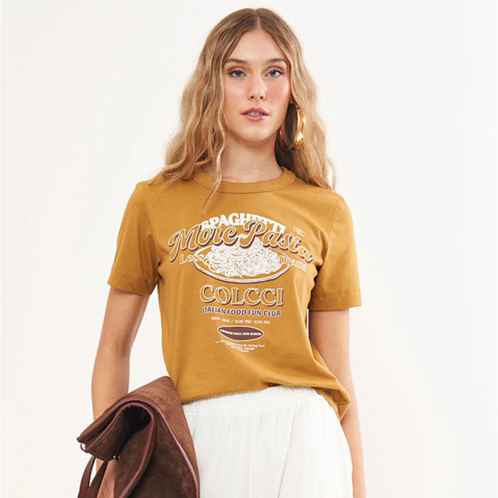 Vista 2 Camiseta Colcci Spaguetti Pr26 Ebbela Feminino marrom Colcci marrom