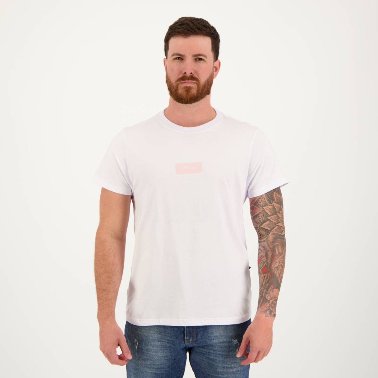 Vista 2 Camiseta Approve New Classic Branca e Rosa branco rosa Approve branco rosa