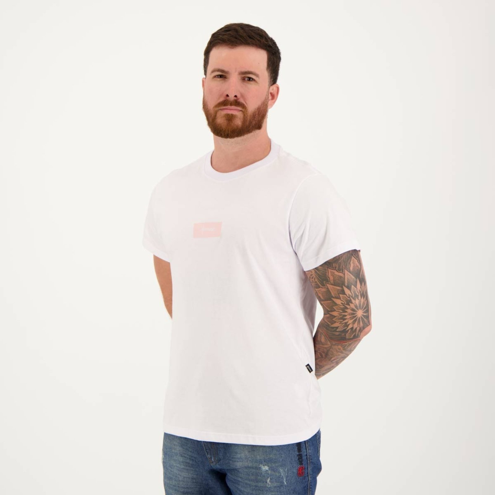 Vista 3 Camiseta Approve New Classic Branca e Rosa branco rosa Approve branco rosa