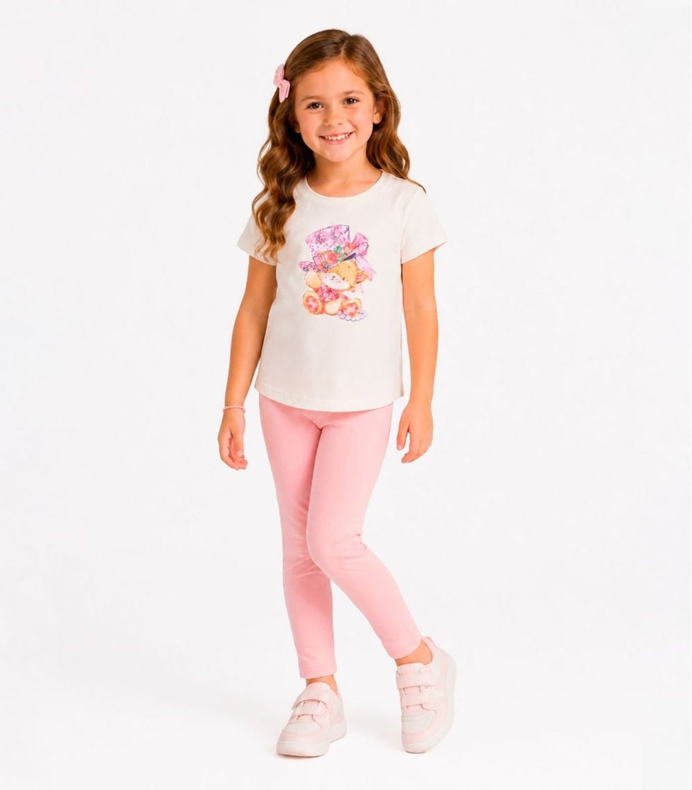 Infantil - Conjunto Menina Blusa E Legging Select Branco