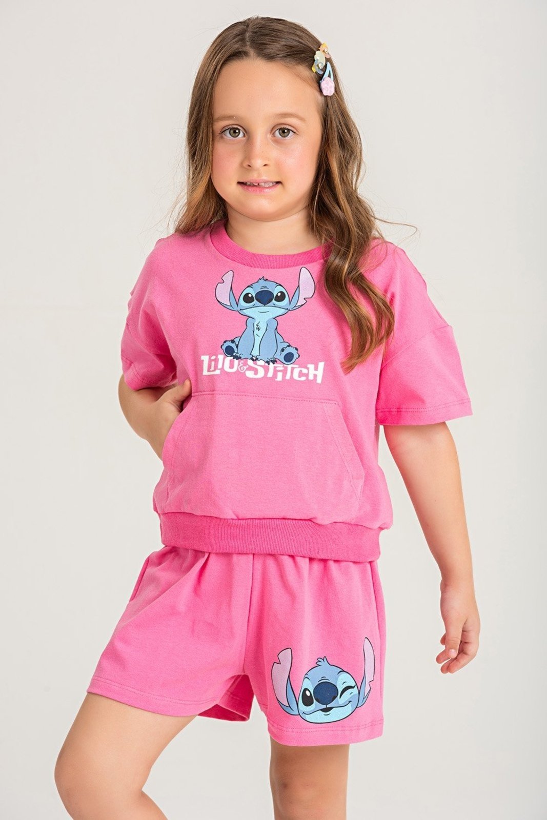 Infantil – Conjunto Disney Estampa Stitch Rosa