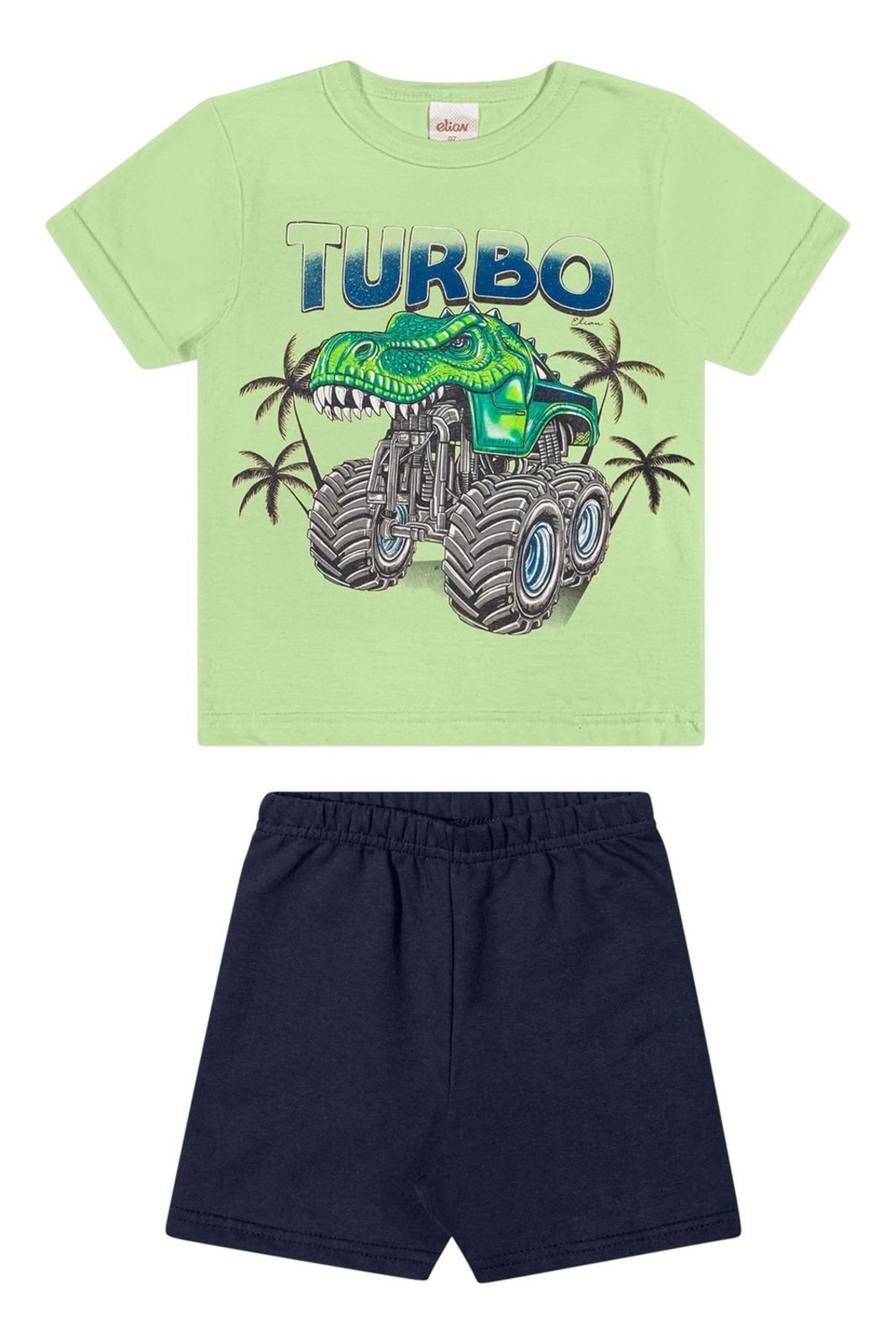 Infantil - Conjunto Menino Meia Malha Estampa Elian Verde