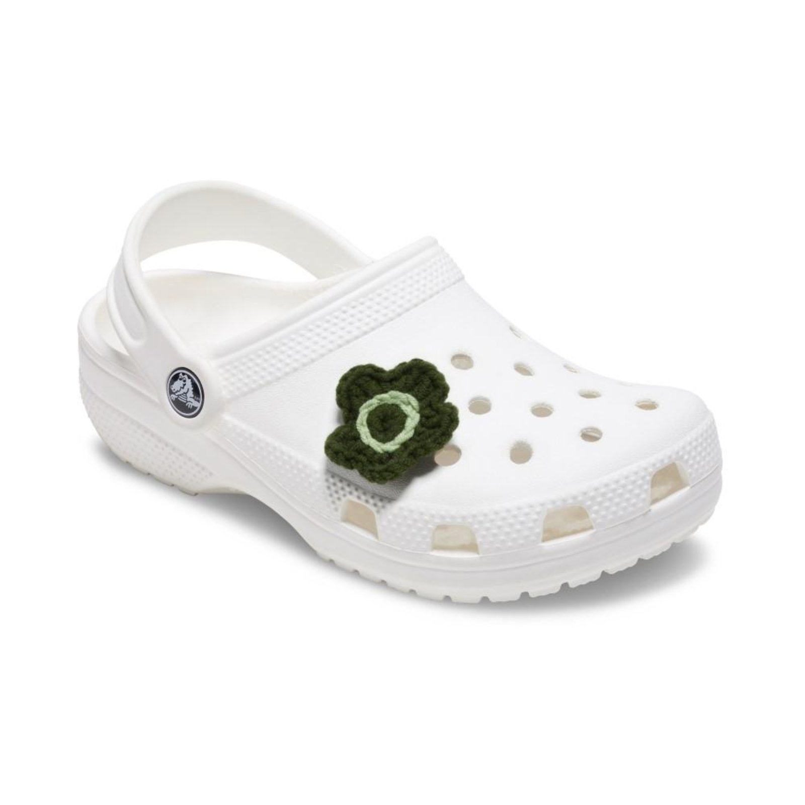Vista 3 Infantil - Jibbitz™ Flor de Crochê Verde Branco Crocs branco verde