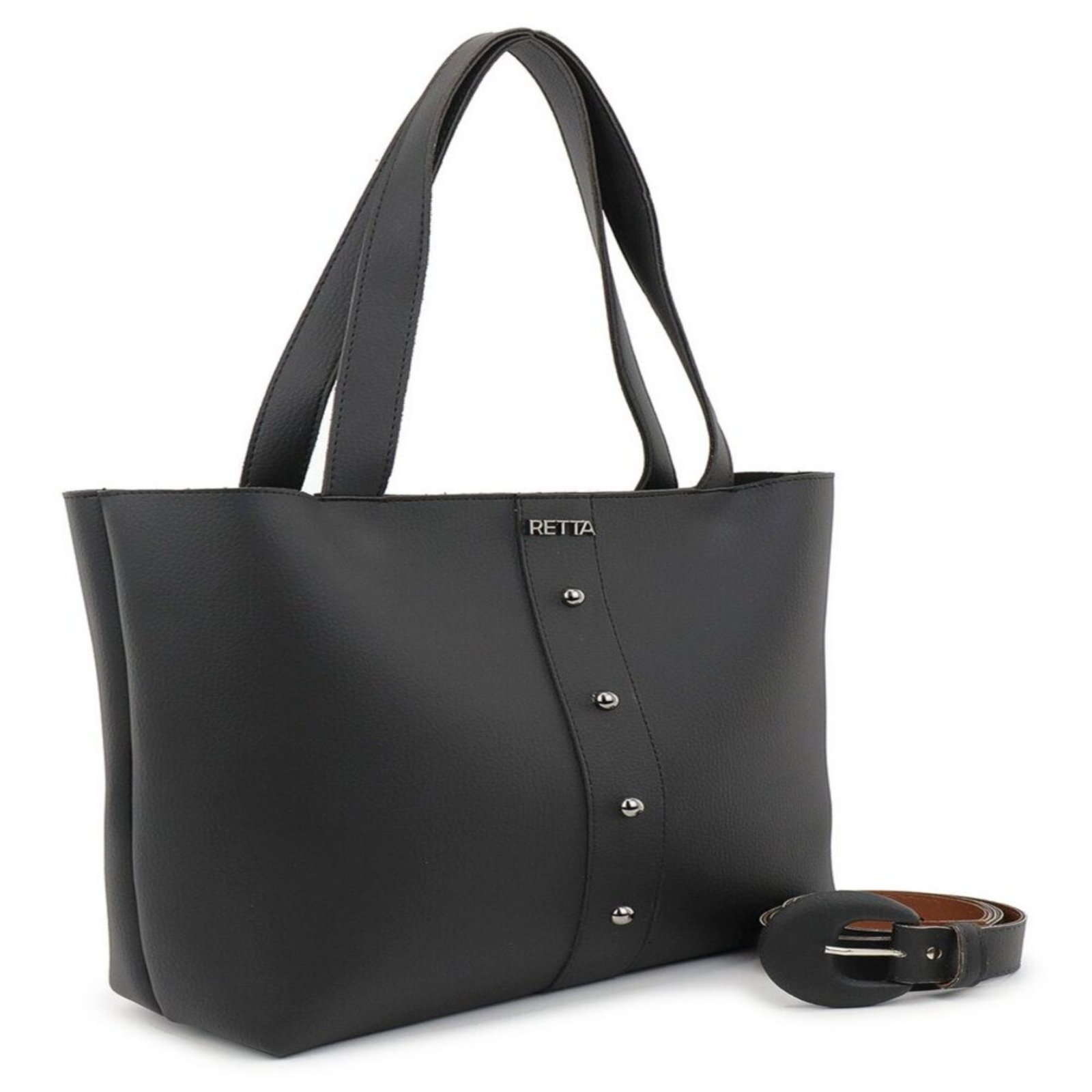 Vista 3 Kit Bolsa Feminina Grande Mais Cinto Elegante Tote Espaçosa, Resistente e Sofisticada para Trabalho Estudo e Dia a DiaRetta Oficial off-white Retta Oficial off-white