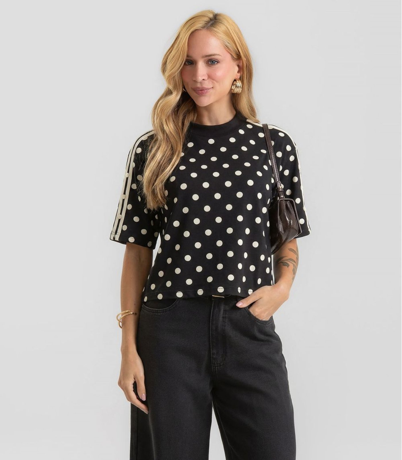 Blusa Feminina com Estampa em Poá Dianna Preto