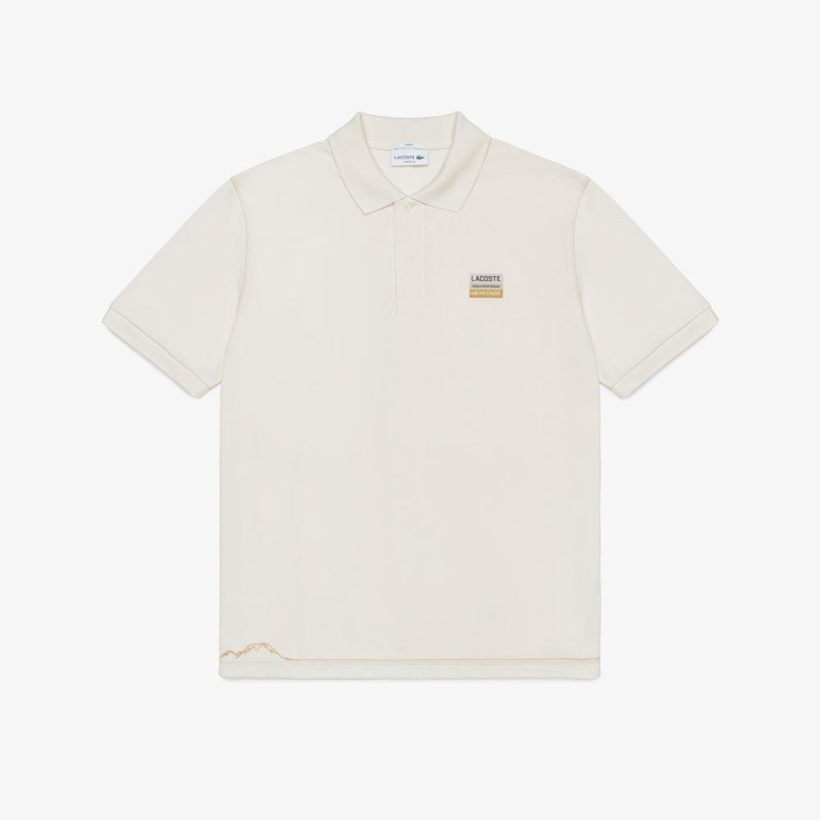 Polo Masculina de Piqué em Modelagem Solta Off-white