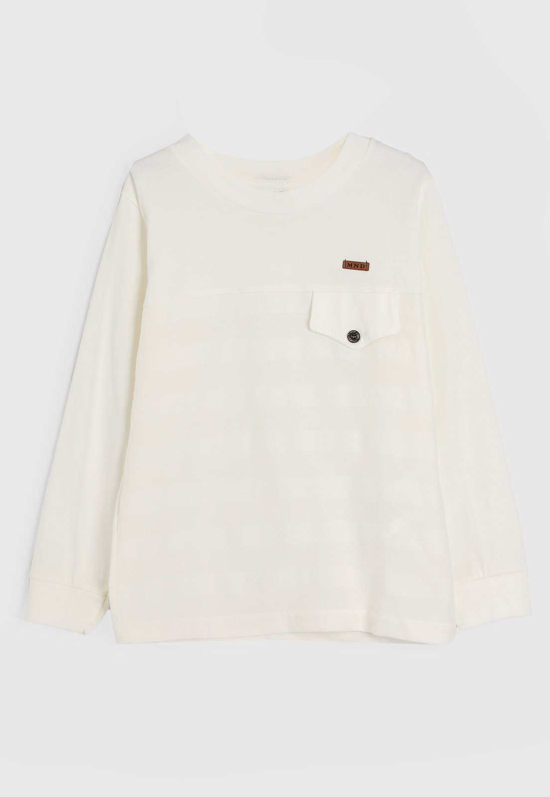 Infantil – Camiseta Manga Longa Brandili Mundi Listrada Off-White