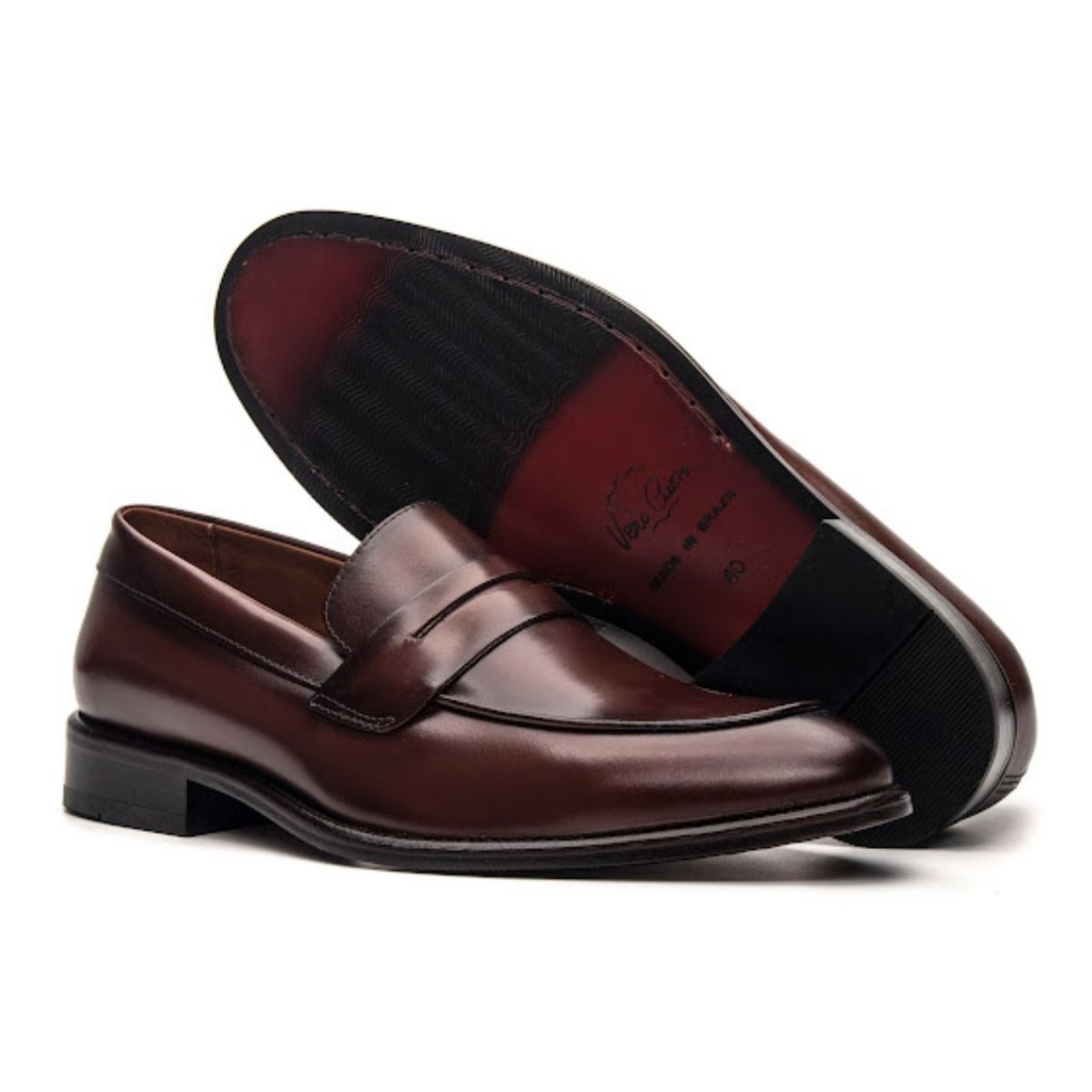 Sapato De Couro Masculino Anna Andrade Mocassim Sola Couro Oxford Tradicional Conforto Brown