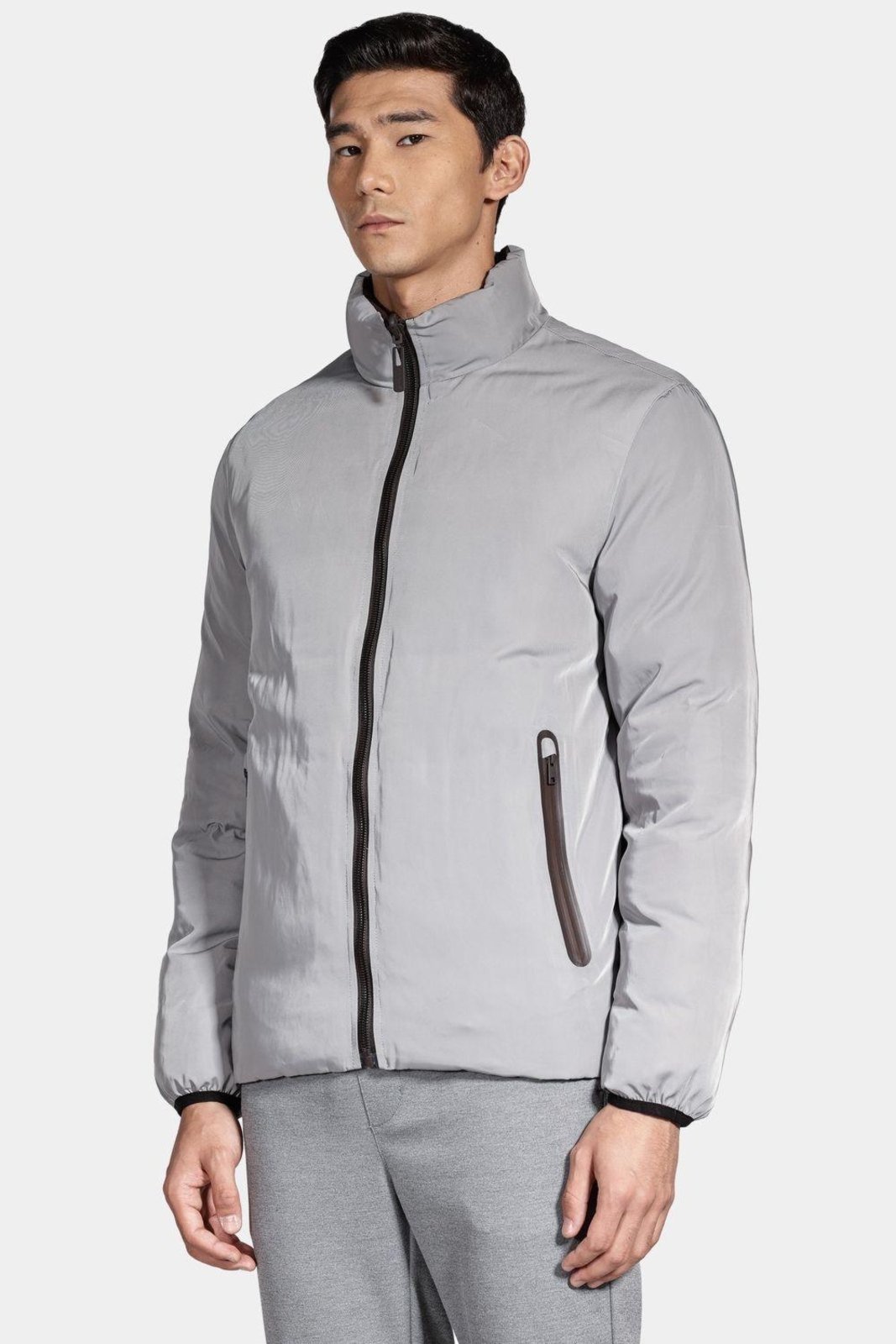 Vista 2 Jaqueta Aramis Nylon Dupla Face Puffer cinza Aramis cinza