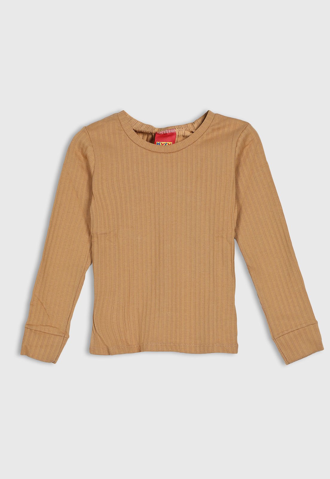 Infantil - Blusa Kyly Canelada Manga Longa Caramelo