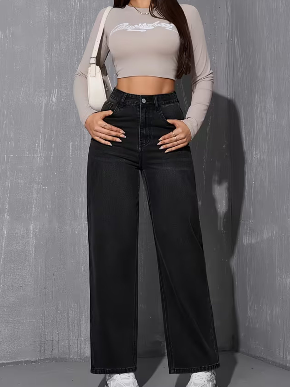 Calça Wide Leg Feminina Kovali Fashion Store Confortavel e Básica Tecido Premium Preta