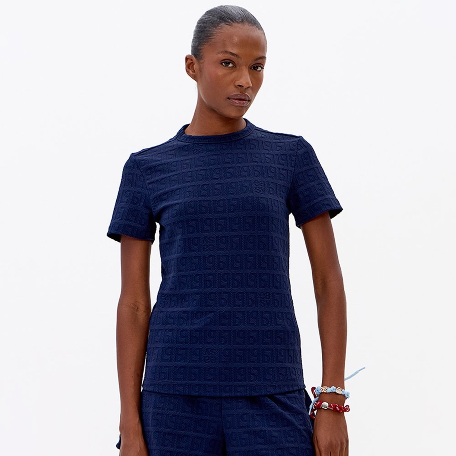 Blusa Easy Lança Perfume Sl Jacquard Pr27 Marinho Feminino