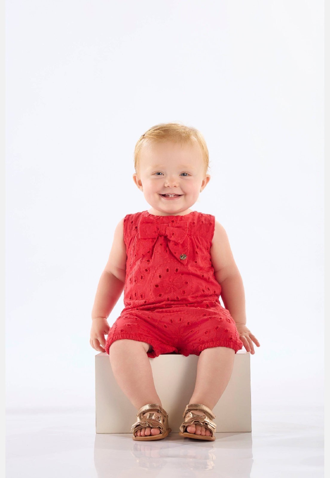 Infantil - Macaquinho Regata Laise Laço Up Baby Vermelho