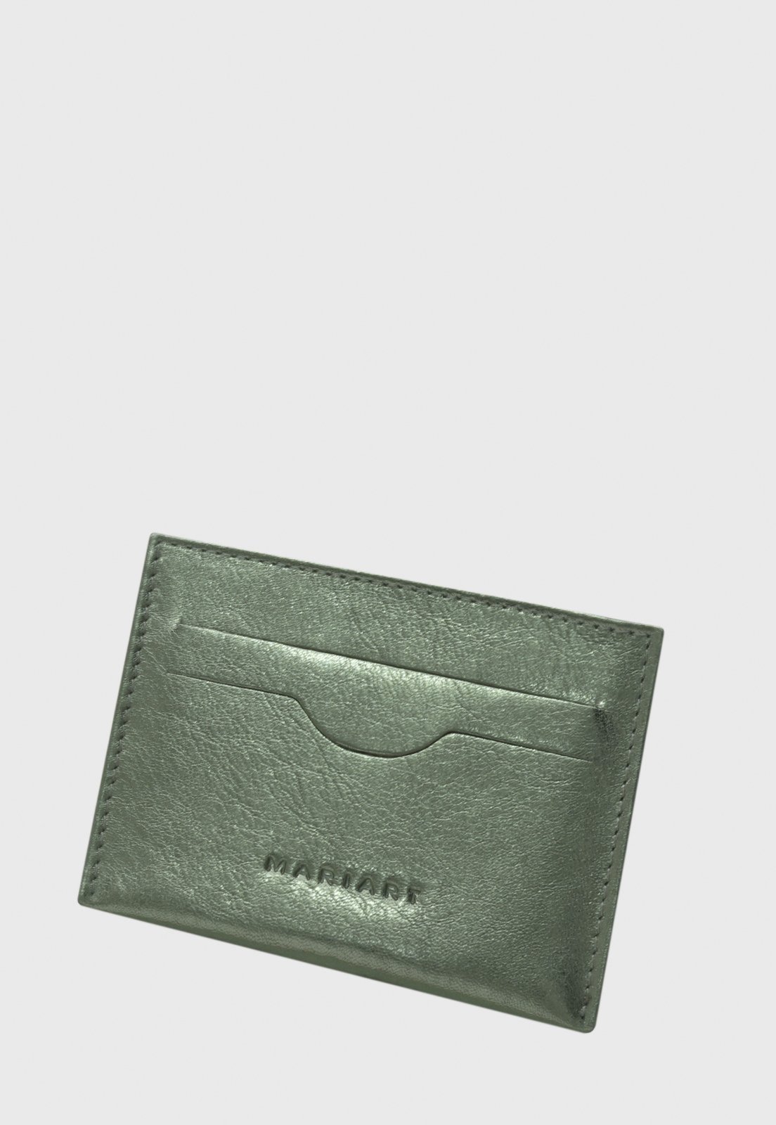 Porta Cartão de Couro Mariart 654 Verde Metalizado