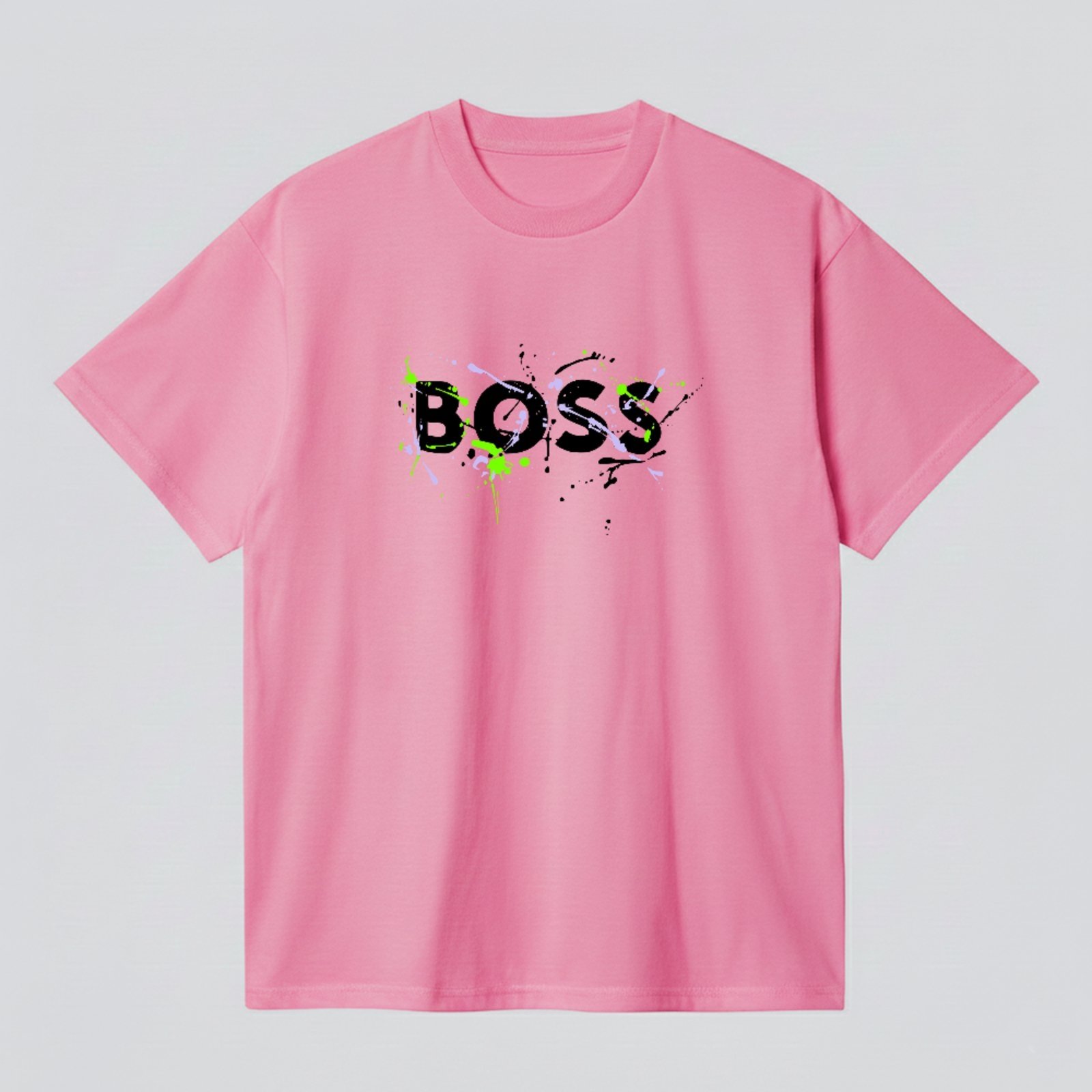 Camiseta Básica Boss Estampa Street Art Grafite Casual Rosa