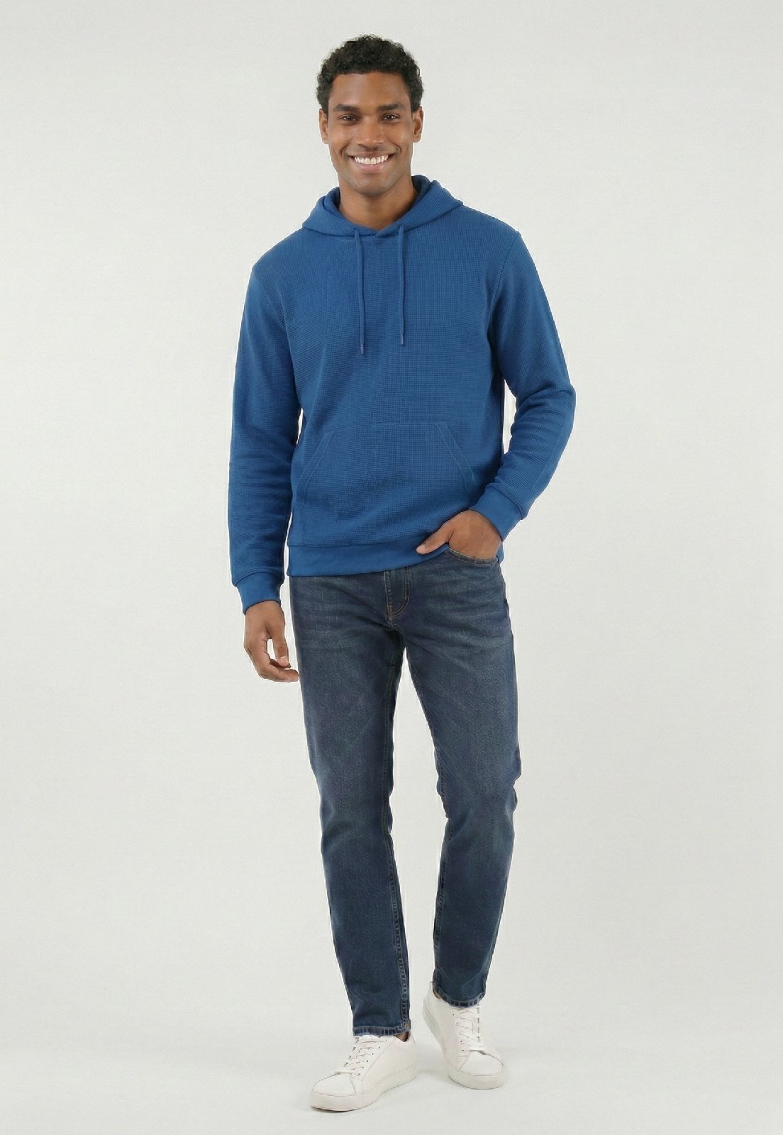 Blusão Masculino Moletom Gorgurão Just Basic Azul