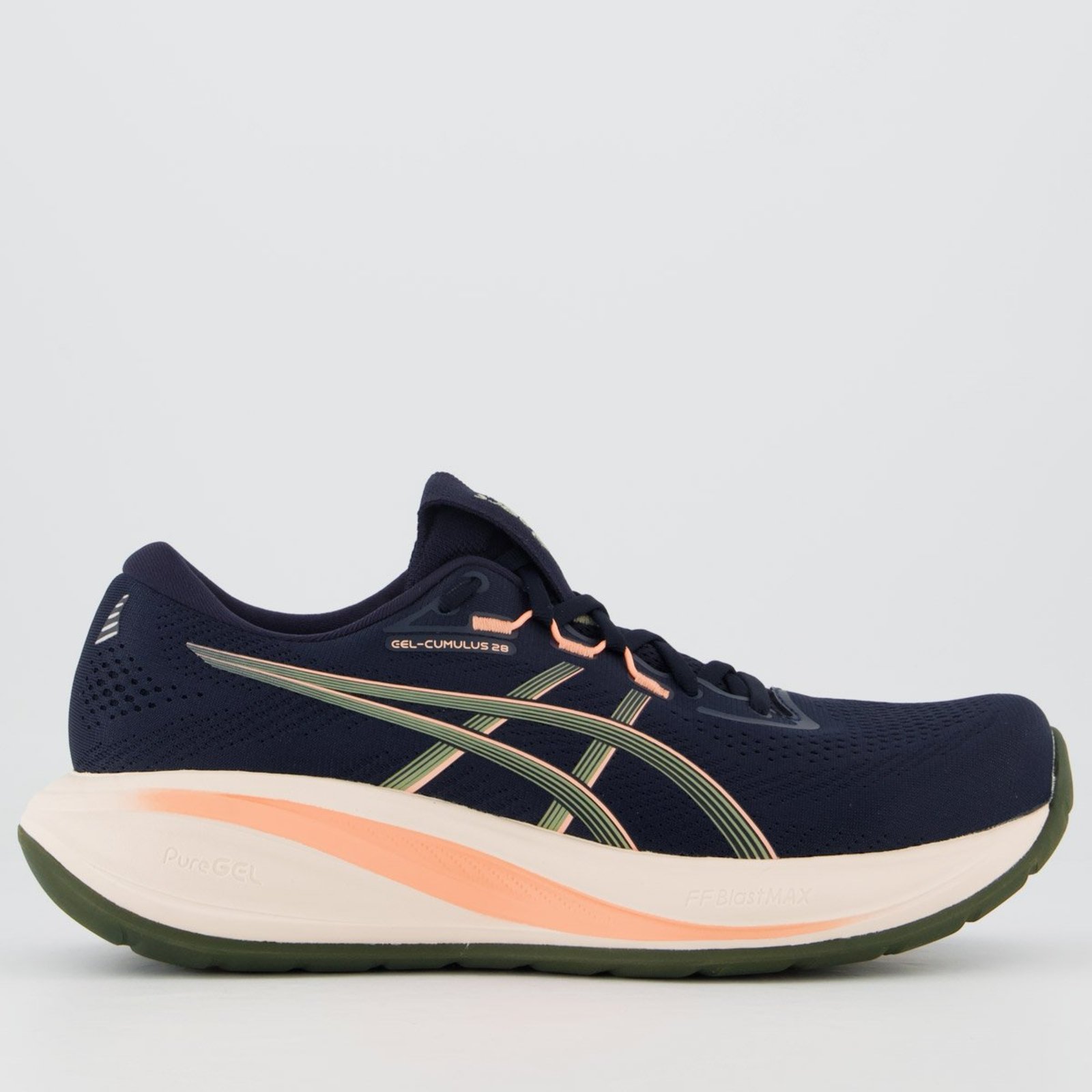 Tênis Asics Gel Cumulus 28 Marinho e Laranja