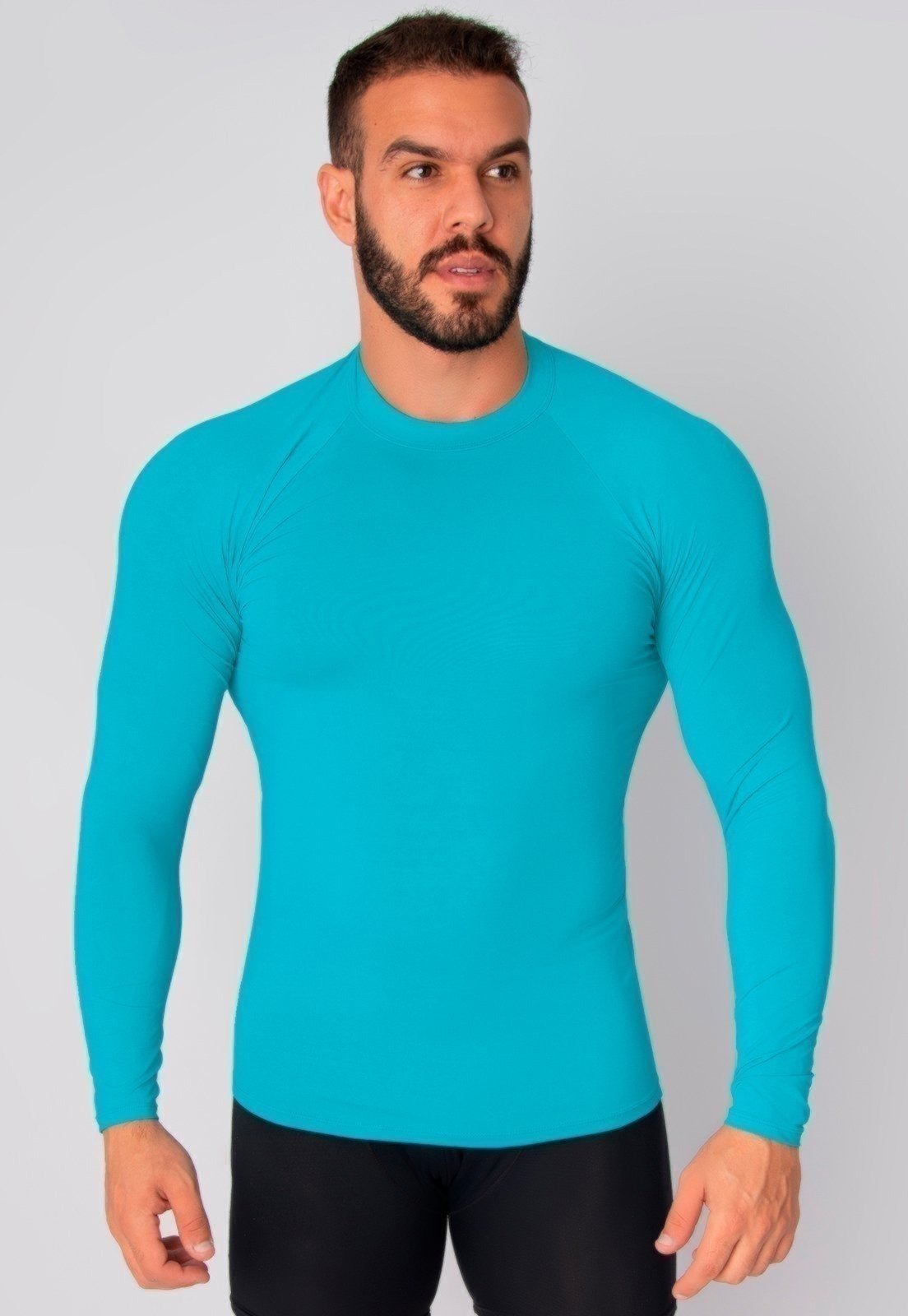 Camisa Masculina Vekyo Térmica Poliamida UV Segunda Pele Azul Claro