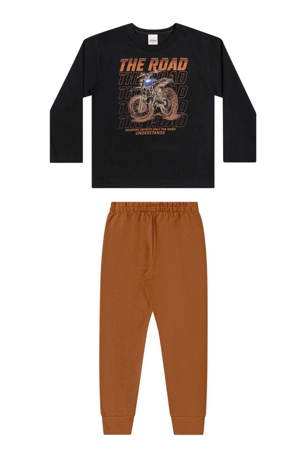 Infantil - Conjunto Longo Menino Estampado Elian Preto