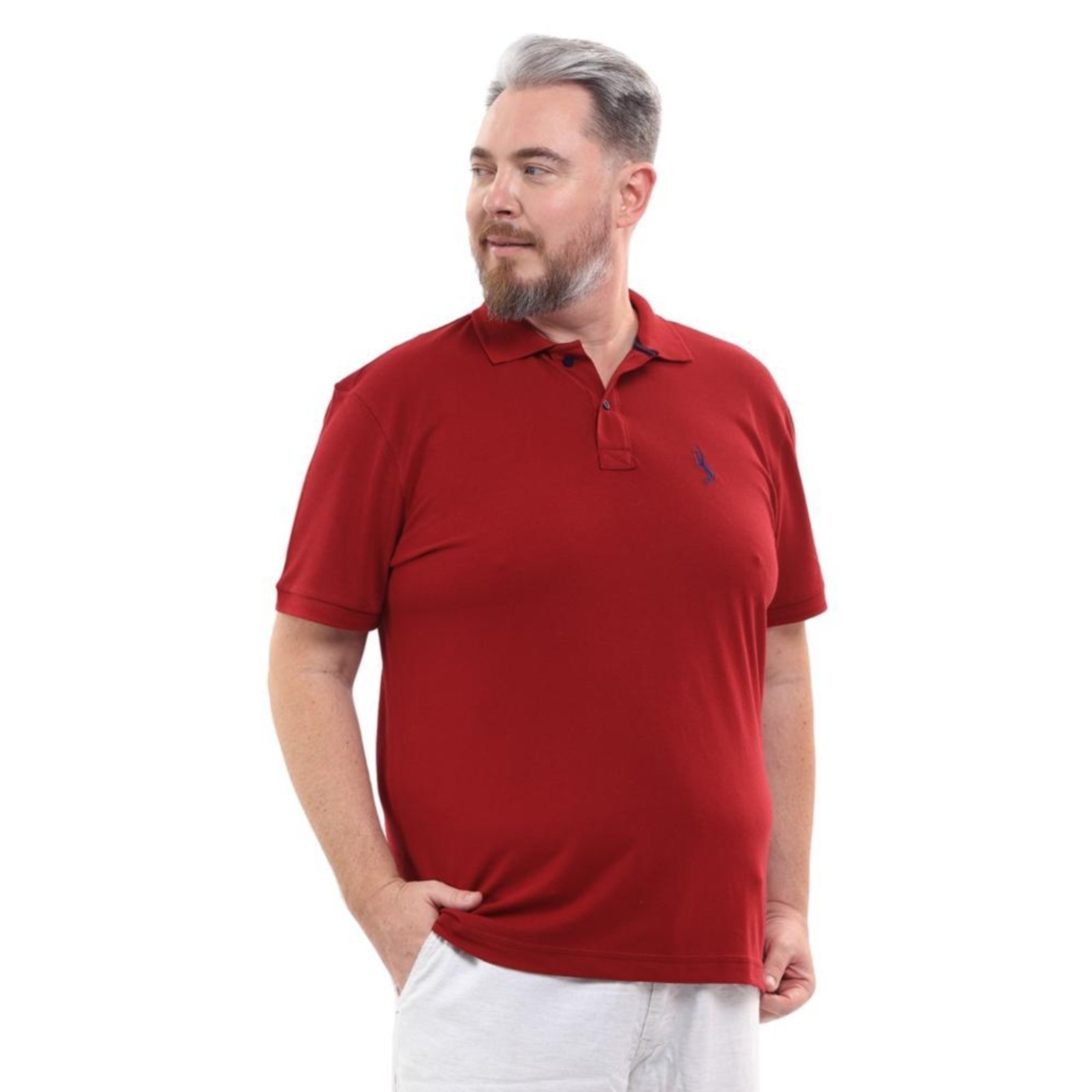 Camisa Polo Plus Masculina Piquet Algodão Casual