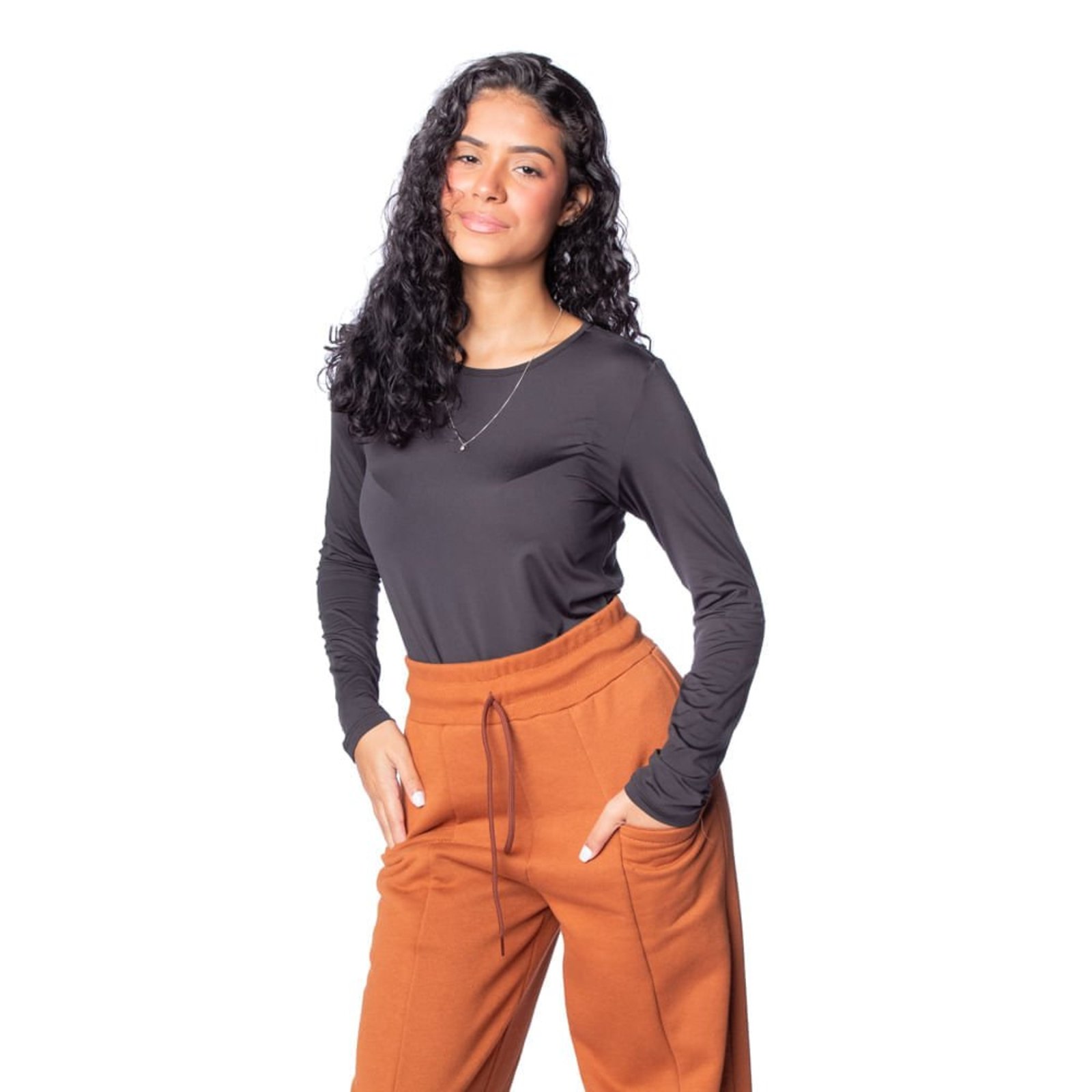 Blusa Térmica Feminina Estilo do Corpo Preto