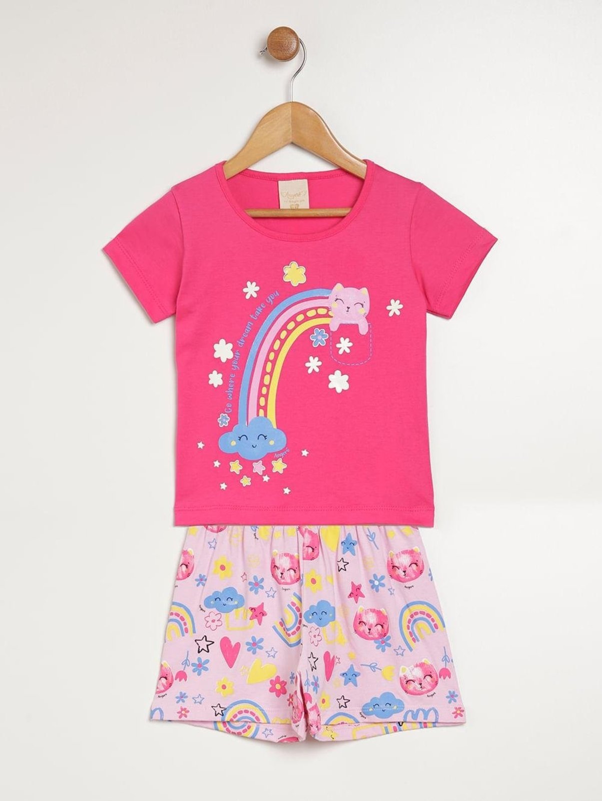 Pijama Curto Para Menina - ROSA