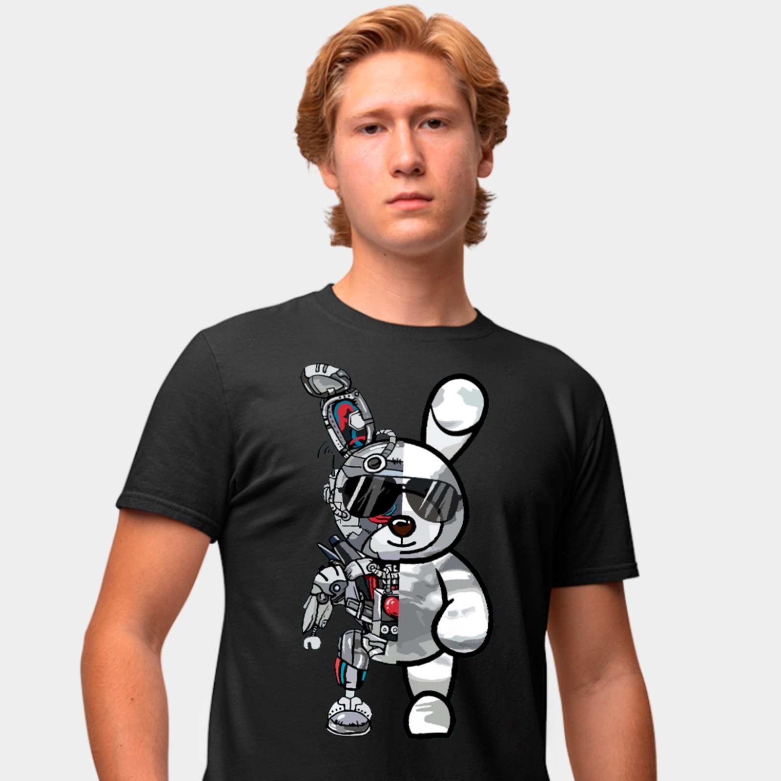Camisa Camiseta Genuine Grit Masculina Estampada Algodão 30.1 Robot Bear – G – Preto