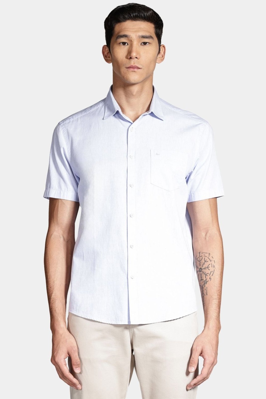 Vista 2 Camisa Aramis Manga Curta Regular Button Com Bolso azul azul