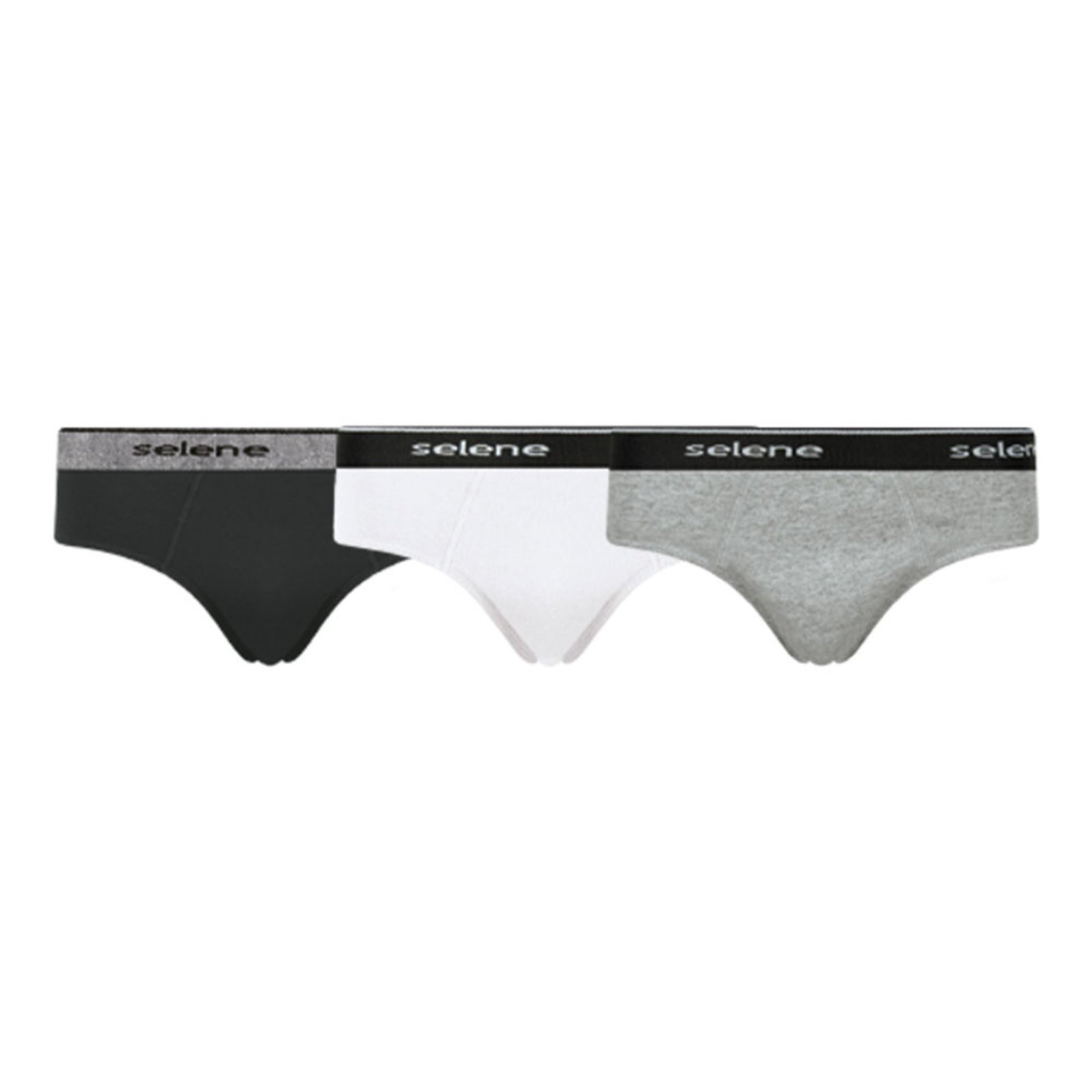 Kit 3 Cuecas Slip Algodão Selene 11900-001 Multicolorida