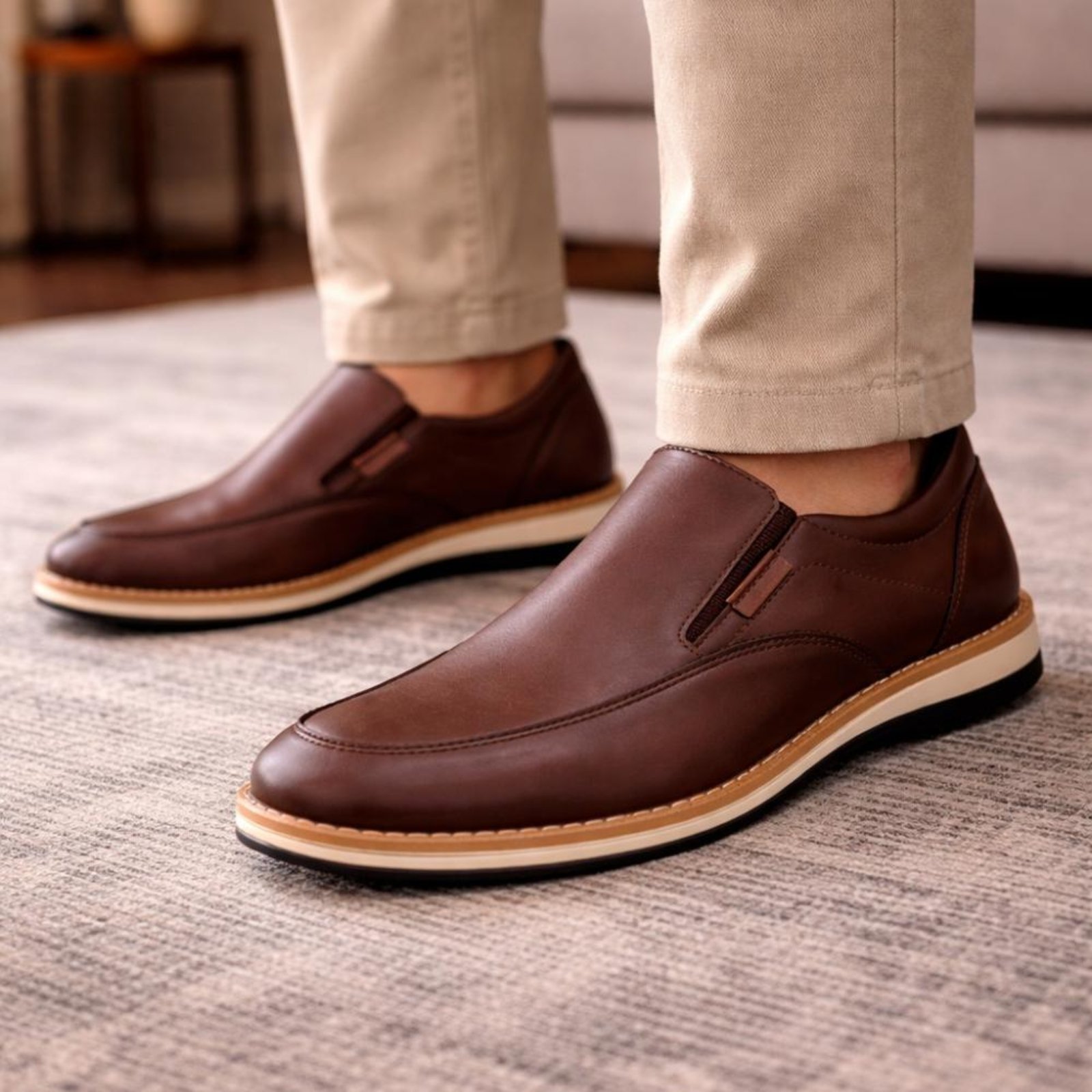 Sapato Masculino Mocassim Social Casual Confortável Couro