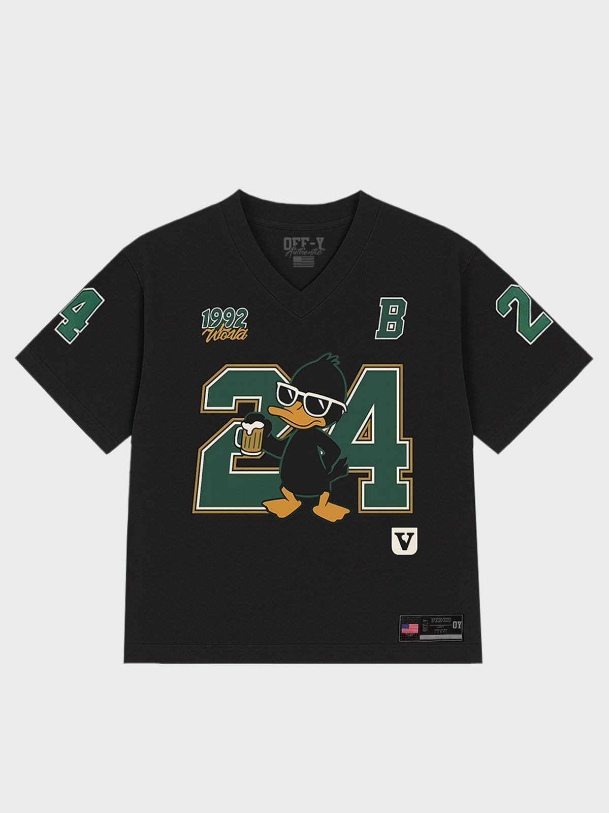 Camiseta Jersey Prison Duck 24 Streetwear Unissex Estampa Estilo College Algodão Premium