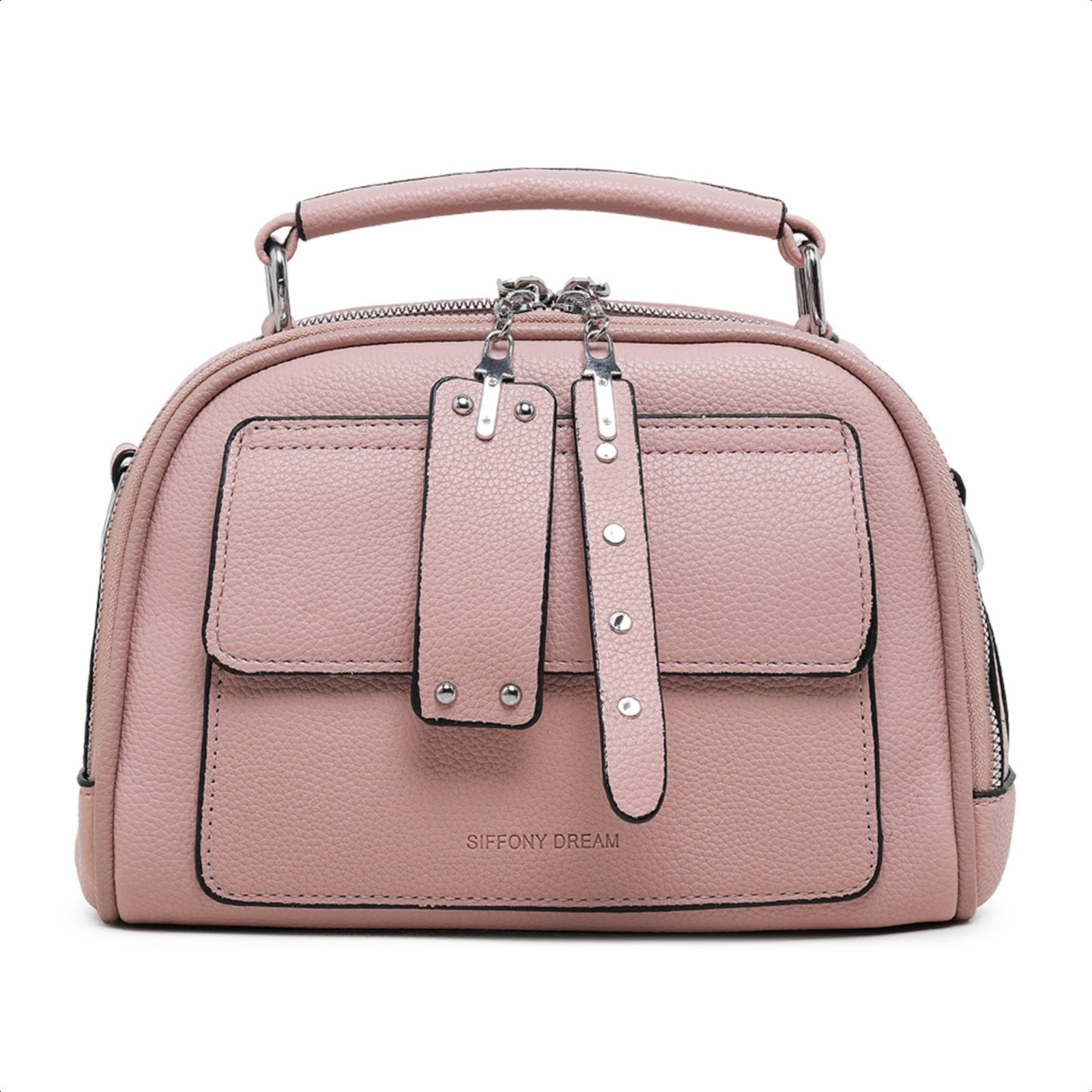 Bolsa Transversal Couro Bolsinha Feminina Moderna Compacta – Rosa